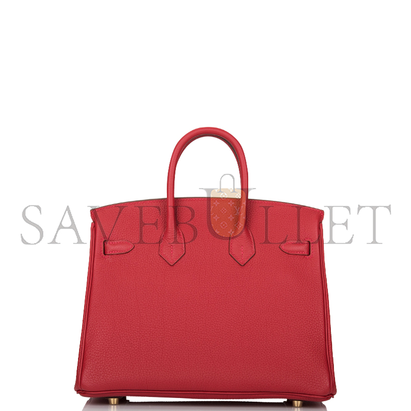 H**mes birkin 25 togo rouge casaque gold hardware (25*20*13cm)